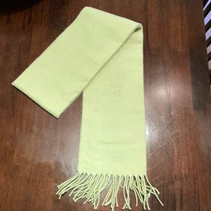 Cashmere scarf - celery green .